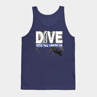 Scuba Diving T Shirt Dive into the Unknown Distressed Tee Tank Top